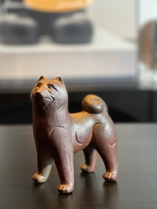 犬置き物　（伝統工芸室）染付 木箱入