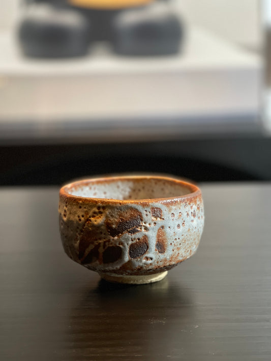 鉄地志野　茶器　（伝統工芸室）染付 木箱入